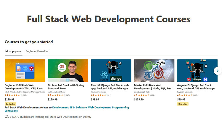 10+ Best Udemy Full Stack Courses with Certificate of Completion!