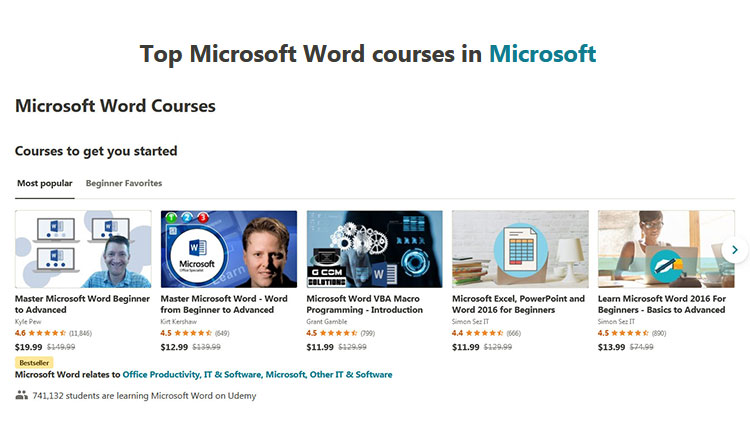 10+ Best Udemy Microsoft Word Courses with Certificate of Completion!