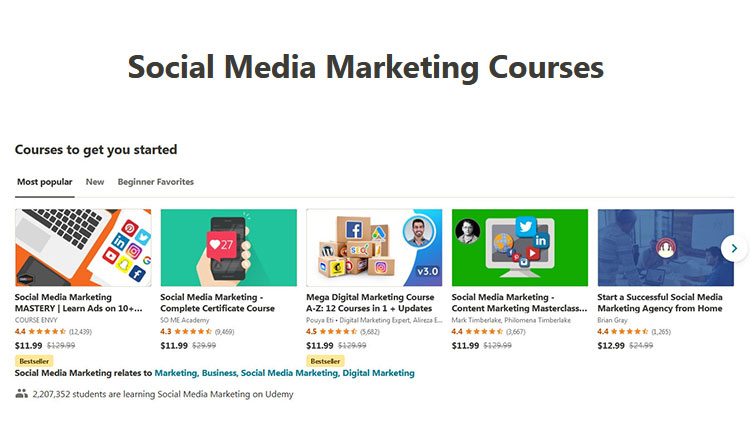10+ Best Udemy Social Media Marketing Courses with Certificate of Completion!
