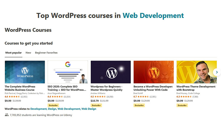 10+ Best Udemy WordPress Courses with Certificate of Completion!