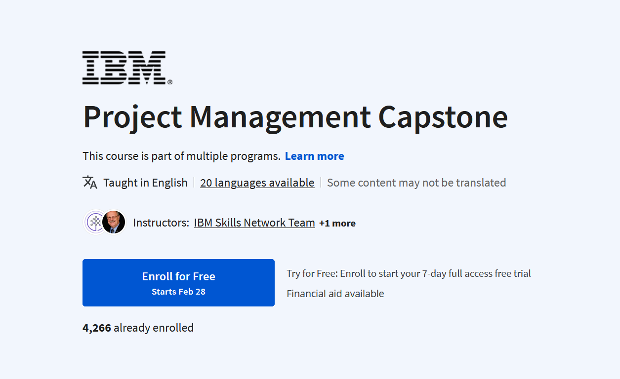 Project Management Capstone